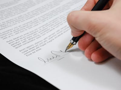 Person signing mortgage documents